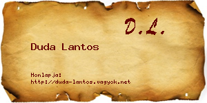 Duda Lantos névjegykártya
